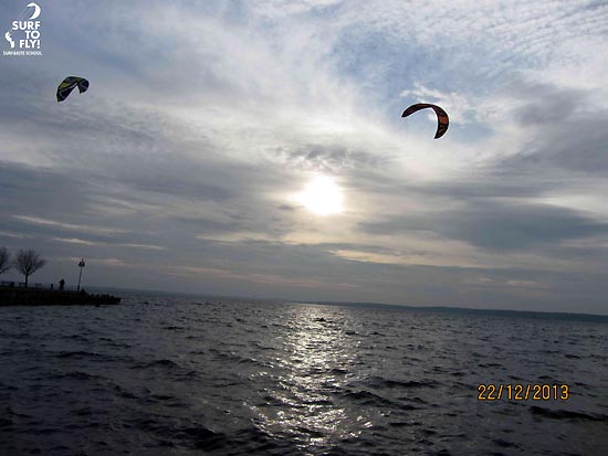 Kitesurfing zimow por